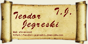 Teodor Jegreški vizit kartica